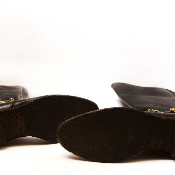 ** SOLD ** BURBERRY  Black Leather Boots - Picture 11 of 11